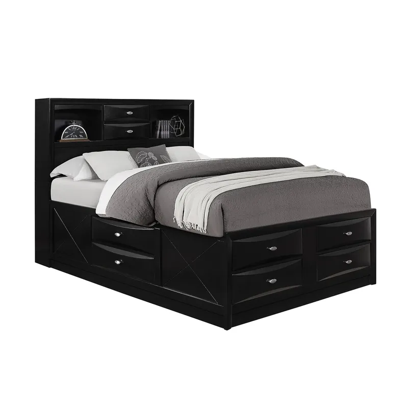 Lucille - Bed With Storage And Bookcase Headboard