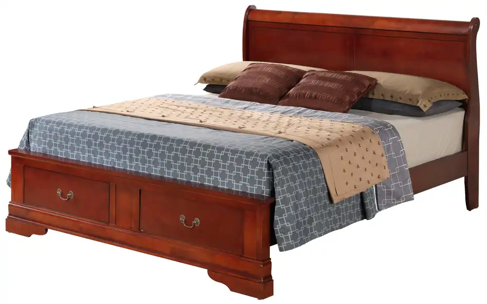 Upholstered Panel Sleigh Bed Design - Glory Furniture