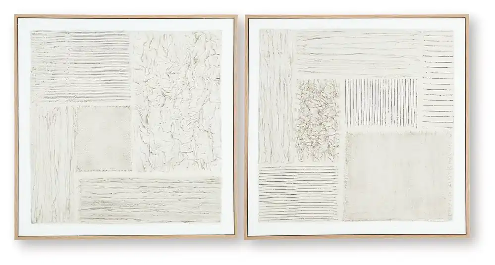 Andorfield - Wall Art Set (Set of 2) - Beige / Black / White