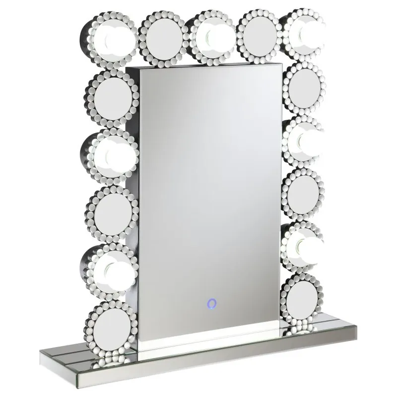 Aghes Vanity Mirror with Lighting Silver - Coaster Furniture
