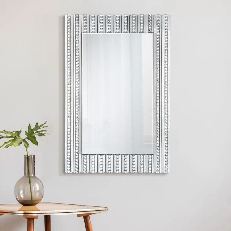 Aideen 32 x 47 Inch Acrylic Crystal Wall Mirror Silver - Coaster Furniture