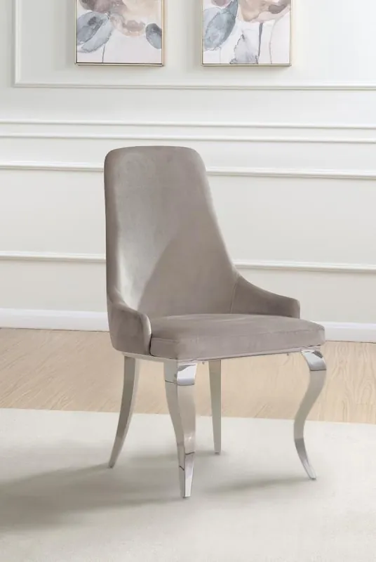 Antoine Velvet Upholstered Dining Side Chair Grey (Set of 2) - Coaster Furniture
