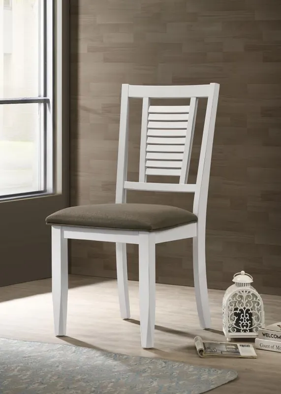 Appleton Wood Dining Side Chair Distressed White (Set of 2) - Coaster Furniture