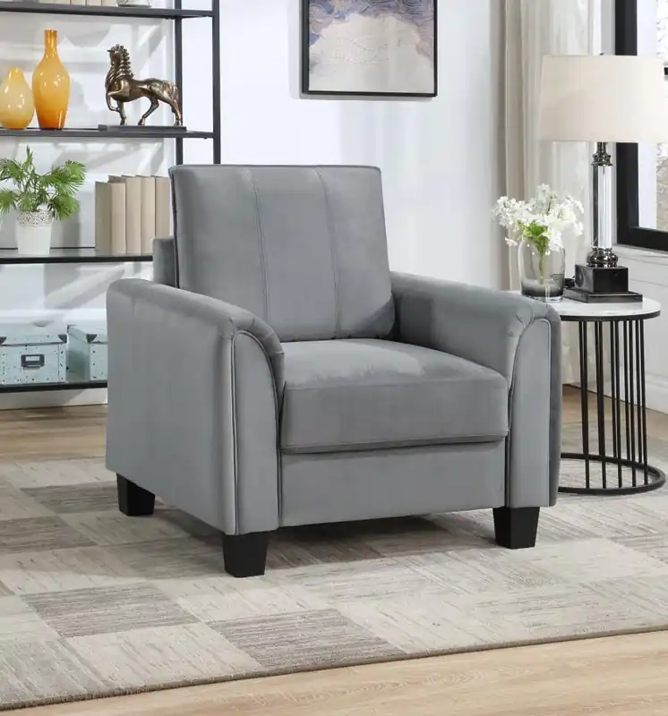 Davis Upholstered Rolled Arm Accent Chair Grey - Coaster Furniture