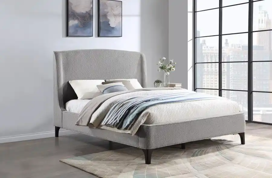 Mosby Upholstered Wingback Bed Grey - Coaster Furniture