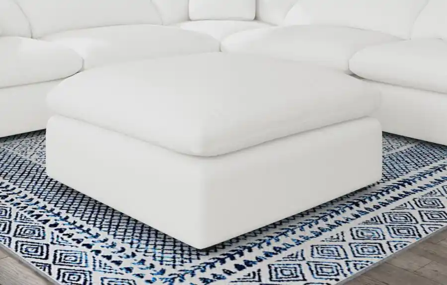 Raleigh Boucle Upholstered Ottoman Ivory - Coaster Furniture