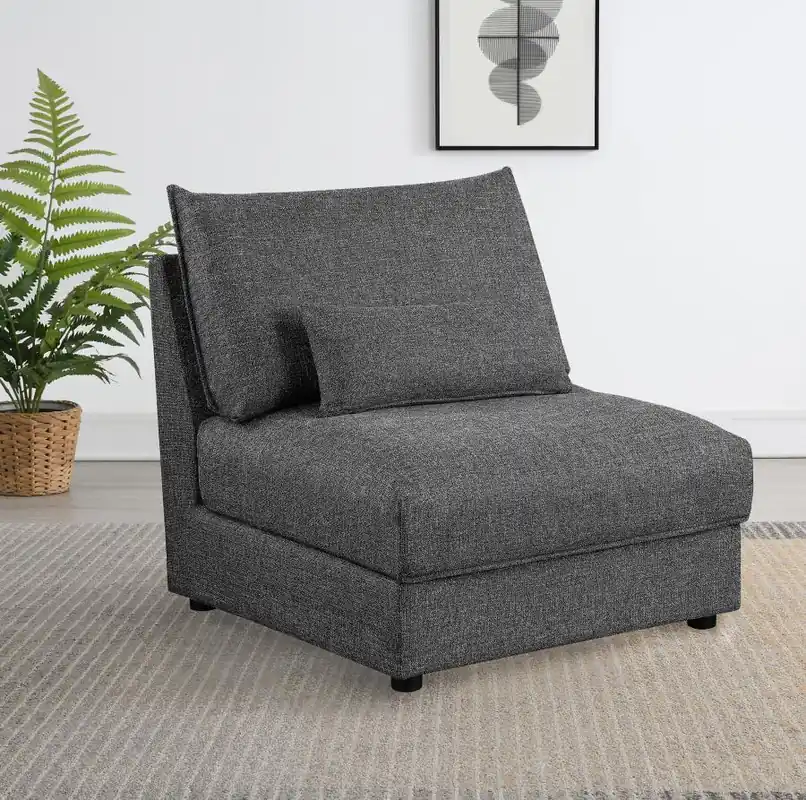 Sasha Upholstered Armless Chair Barely Black - Coaster Furniture