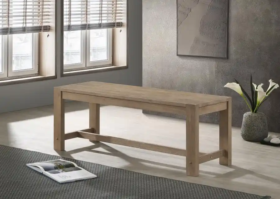 Scottsdale Wood Trestle Base Dining Bench Washed Brown - Coaster Furniture