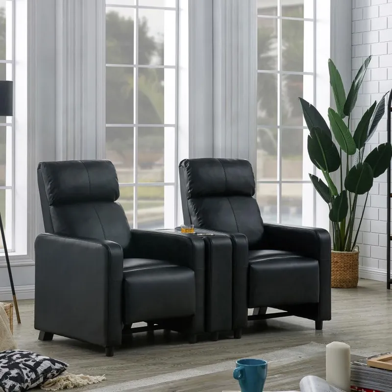 Toohey Upholstered Home Theater Storage Wedge Console Black - Coaster Furniture