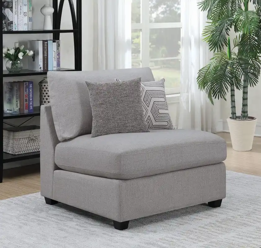 Cambria Upholstered Armless Chair Grey - Coaster Furniture