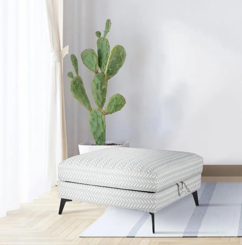 Clint Square Upholstered Tufted Storage Ottoman Aloe - Coaster Furniture