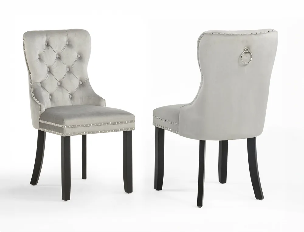 Arabella Accent Chair L.Grey Velvet - Crown Mark