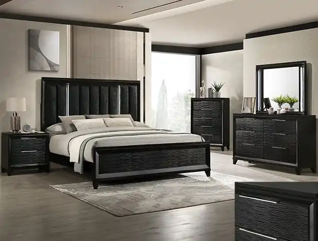 Cressida Night Stand Black - Crown Mark