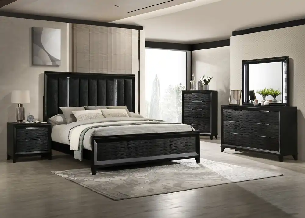 Cressida Bed Black - Crown Mark