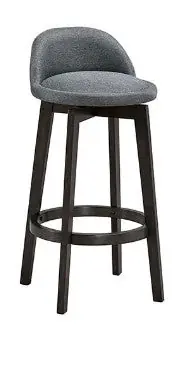29" Swivel Upholstered Bar Stool with Curved Back & Ring Footrest - Mollai Collections
