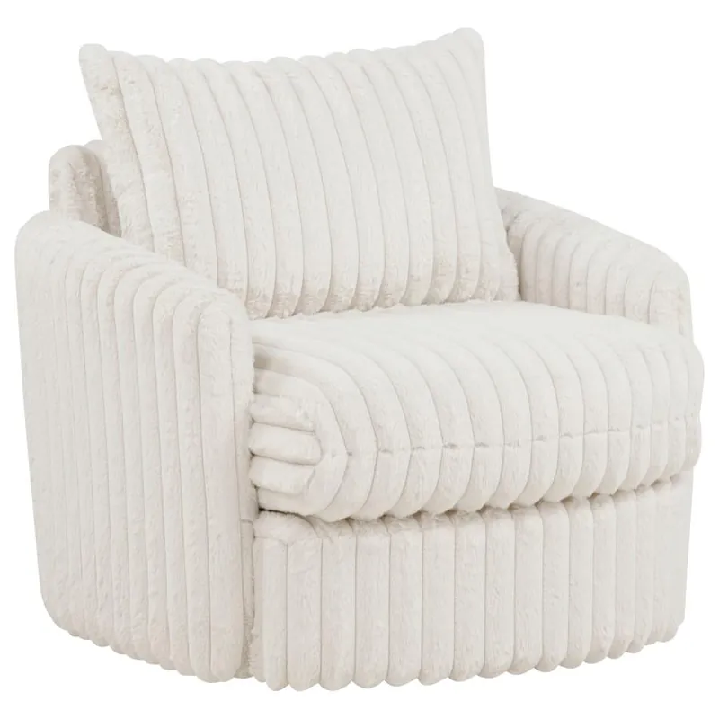 Sarco - Corduroy Upholstered Swivel Accent Arm Chair