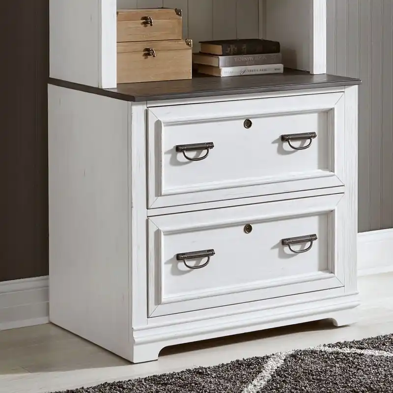 Allyson Park Bunching Lateral File Cabinet in Wirebrushed White - Liberty