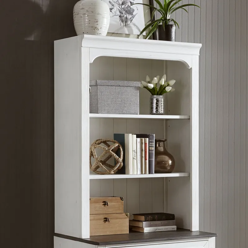 Allyson Park Bunching Lateral File Hutch in Wirebrushed White - Liberty