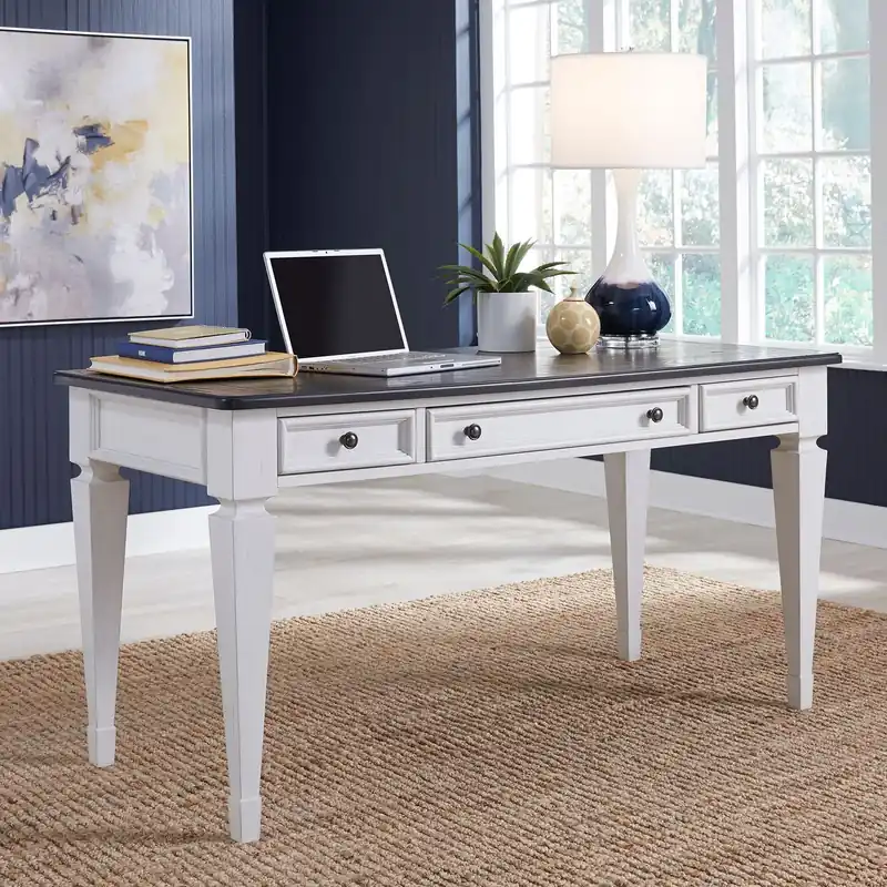 Allyson Park Writing Desk in Wirebrushed White - Liberty