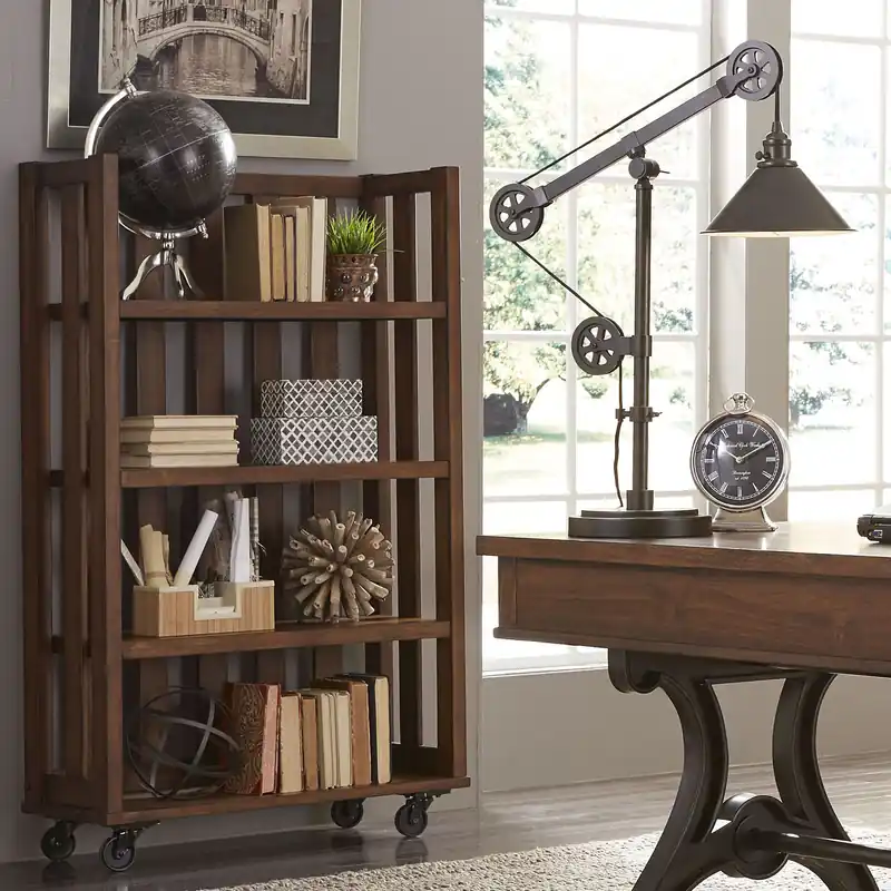 Arlington House Open Bookcase in Cobblestone Brown - Liberty