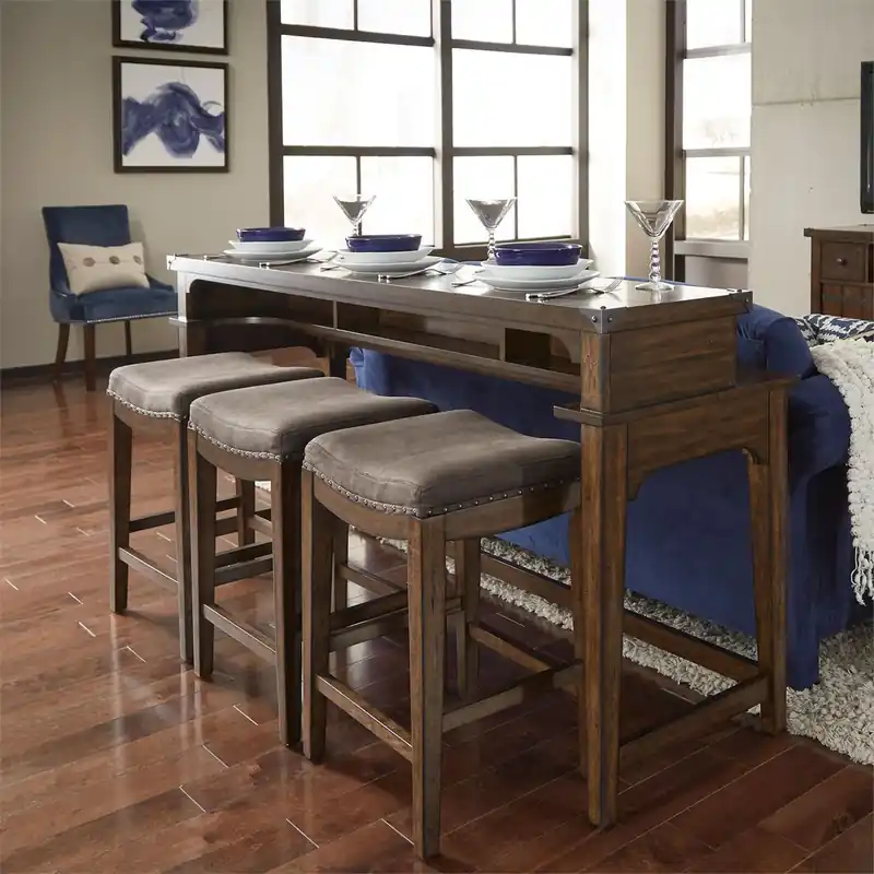 Aspen Skies Console Bar Table in Russet Brown - Liberty