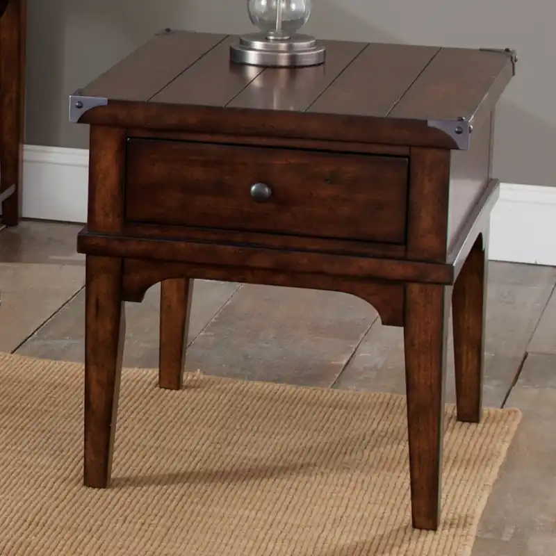 Aspen Skies End Table in Russet Brown - Liberty