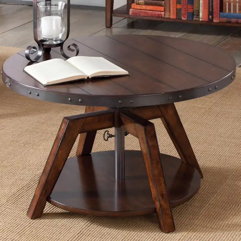 Aspen Skies Motion Cocktail Table in Russet Brown - Liberty