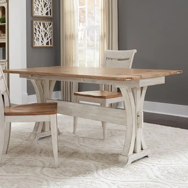 Farmhouse Reimagined Flip Lid Sofa Table in Antique White - Liberty
