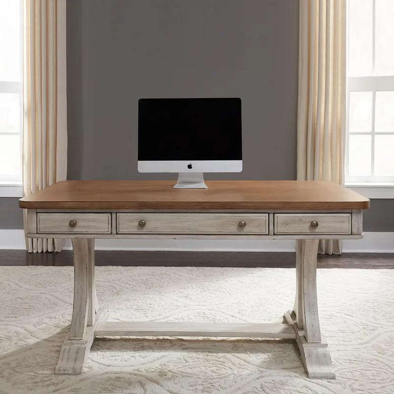 Farmhouse Reimagined Writing Desk in Antique White - Liberty