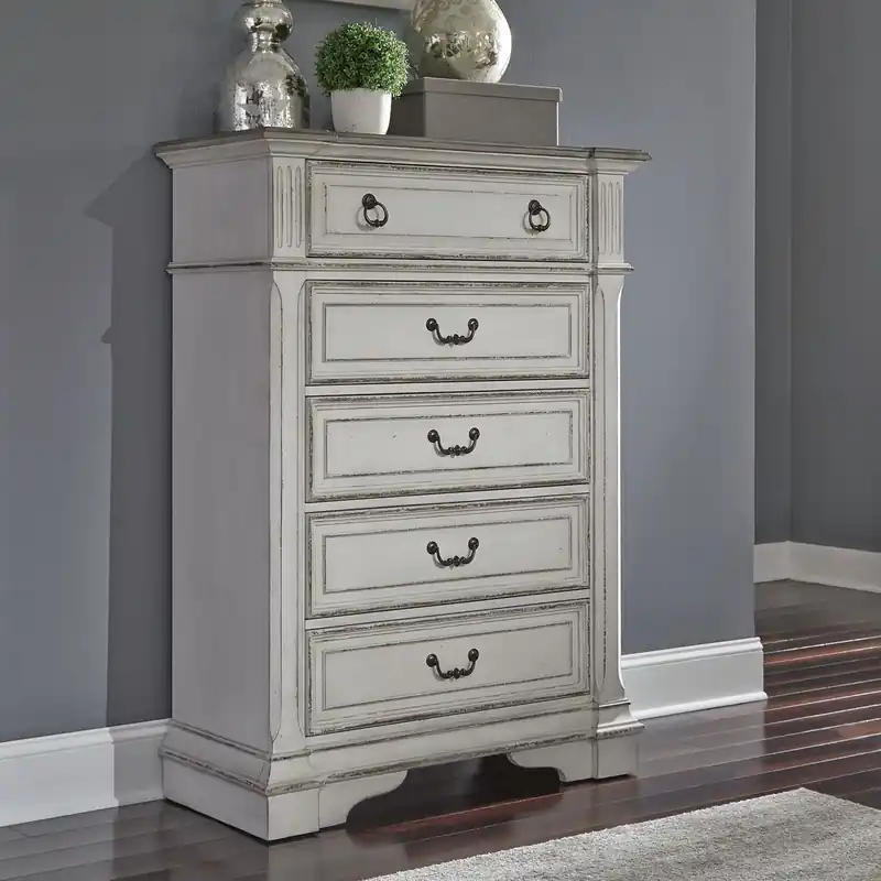 Abbey Park Drawer Chest in Antique White - Liberty