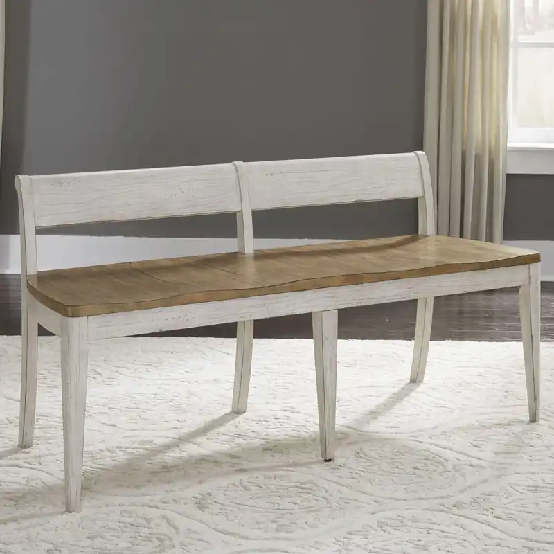 Farmhouse Reimagined Bench (RTA) in Antique White - Liberty