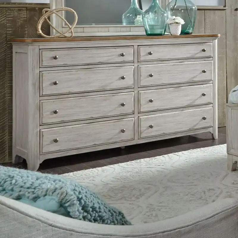 Farmhouse Reimagined Drawer Dresser in Antique White - Liberty