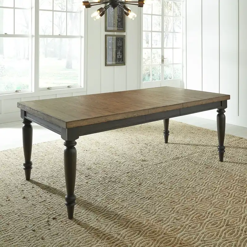 Harvest Home Rectangular Leg Dining Table in Chalkboard - Liberty