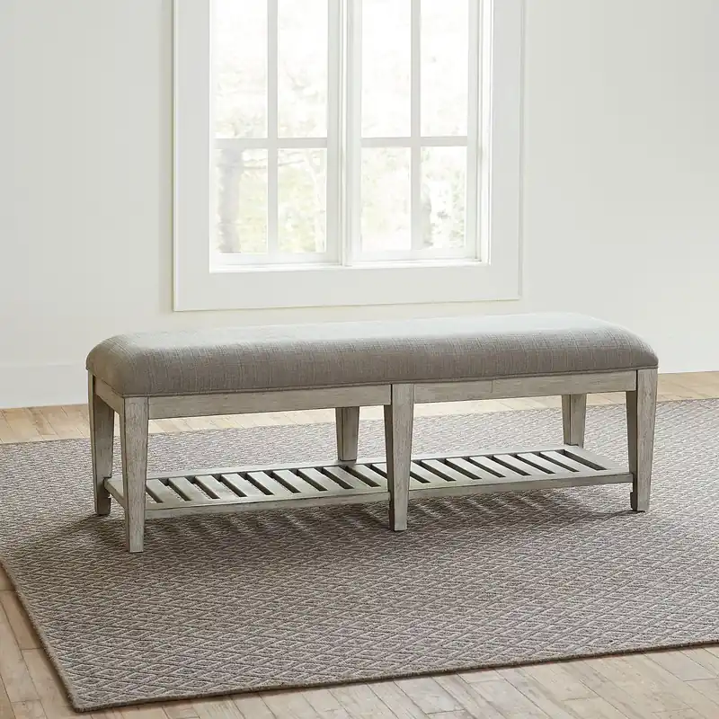 Heartland Bed Bench in Antique White - Liberty