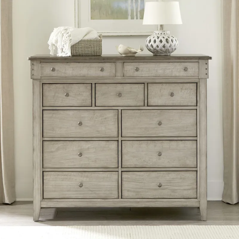 Ivy Hollow 11 Drawer Chesser in Weathered Linen - Liberty