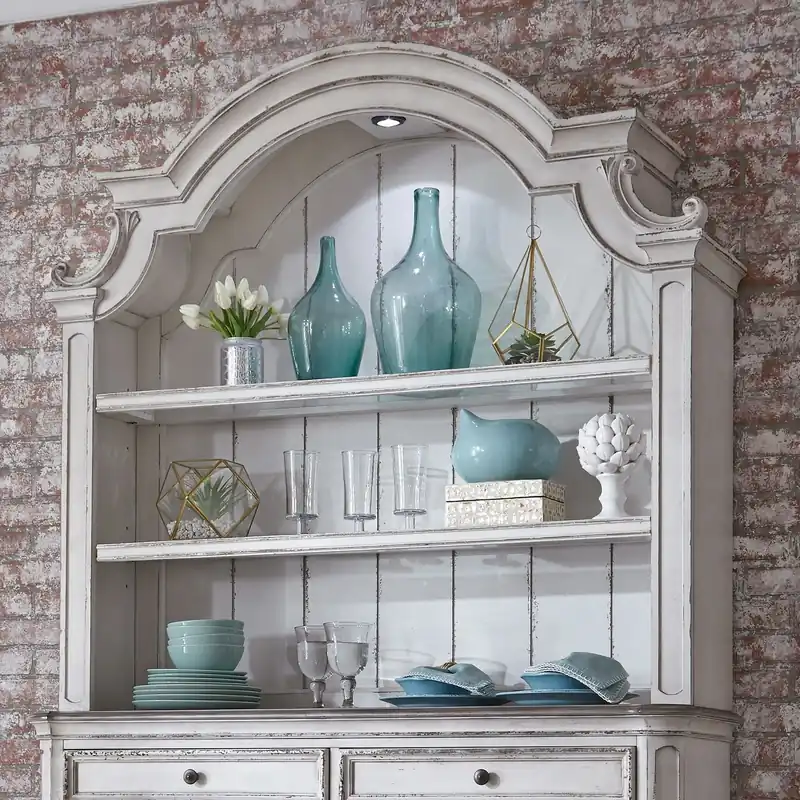 Magnolia Manor Hutch in Antique White - Liberty