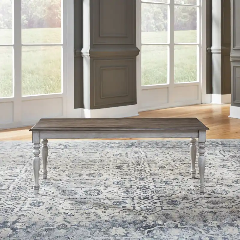 Ocean Isle Bench (RTA) in Antique White with Weathered Pine - Liberty