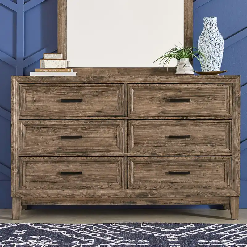 Ridgecrest 6 Drawer Dresser in Cobblestone - Liberty