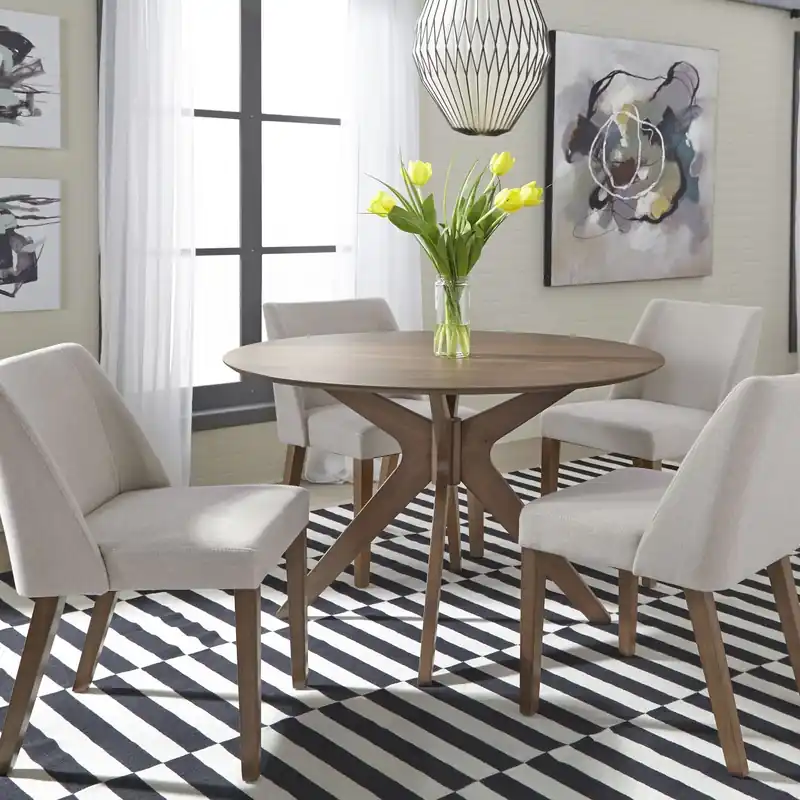 Space Saver Round Pedestal Table in Satin Walnut - Liberty