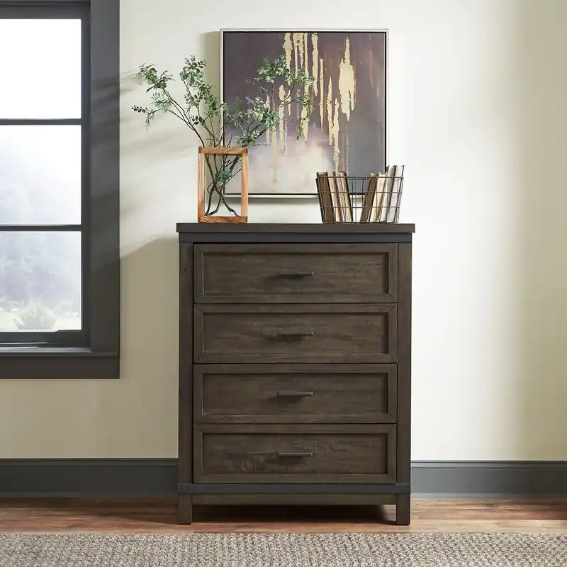 Thornwood Hills 4 Drawer Chest in Rock Beaten Gray - Liberty