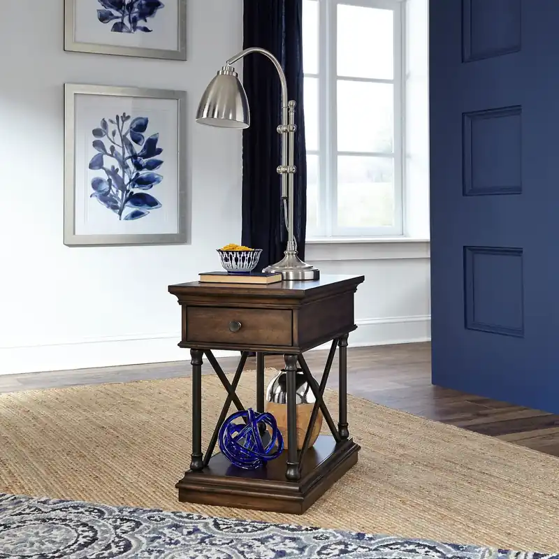 Tribeca Chairside Table in Cordovian Brown - Liberty