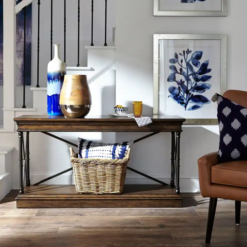 Tribeca Rectangular Sofa Table in Cordovian Brown - Liberty