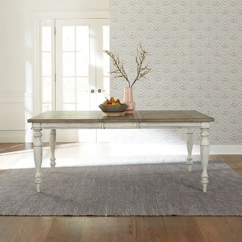 Whitney Rectangular Leg Table in Weathered Gray - Liberty