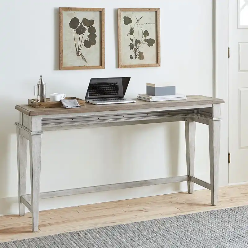 Heartland Console Bar Table in Antique White - Liberty