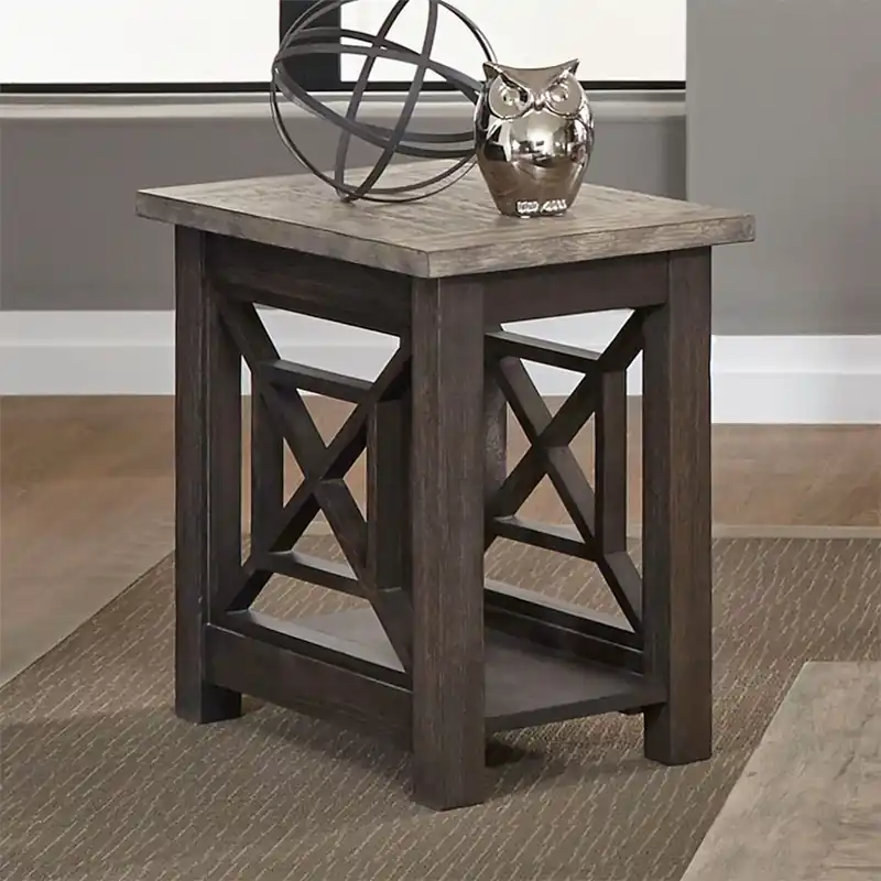 Heatherbrook Chair Side Table in Charcoal and Ash - Liberty