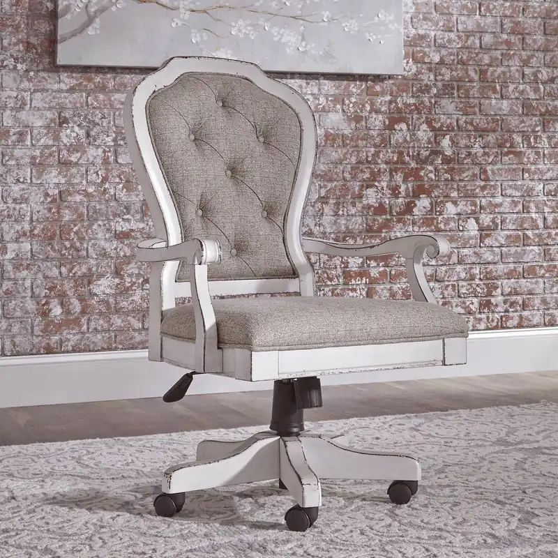 Magnolia Manor Jr Executive Desk Chair in Antique White - Liberty