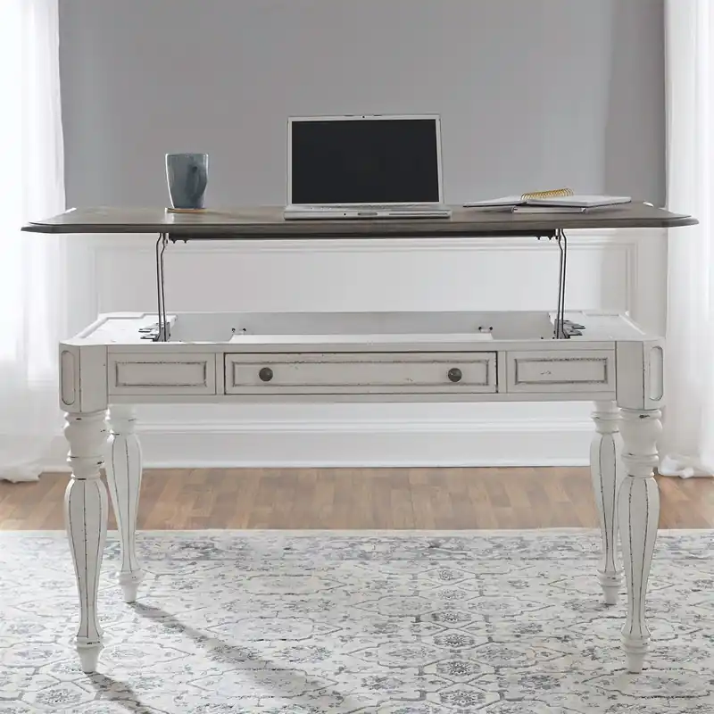 Magnolia Manor Lift Top Writing Desk in Antique White - Liberty