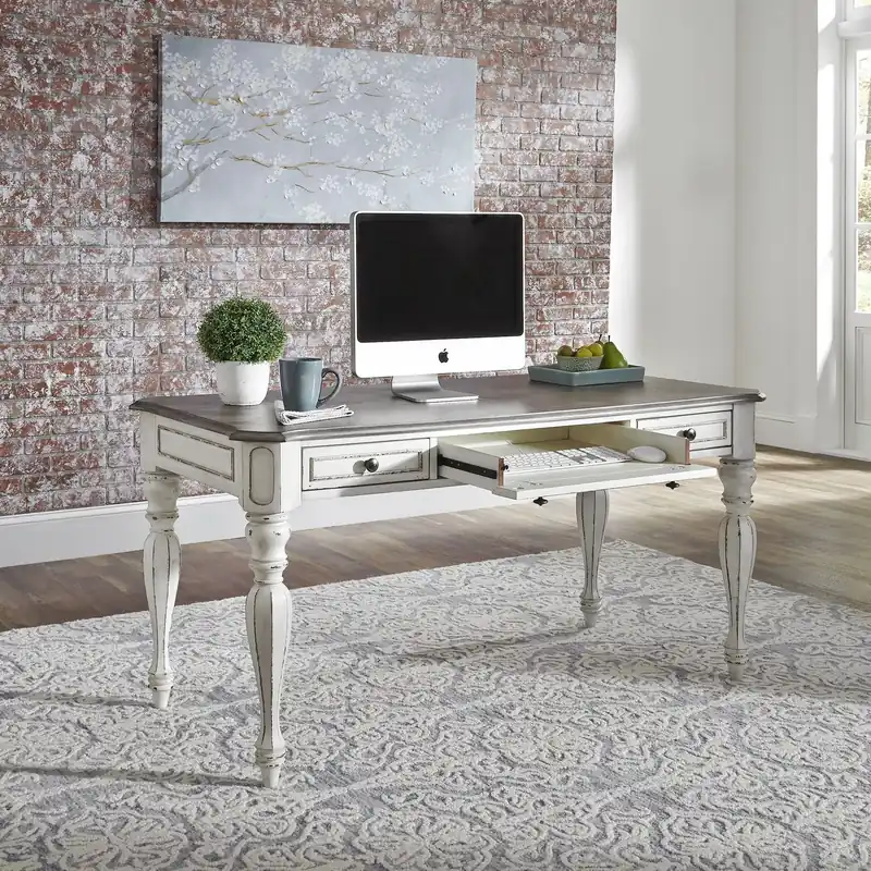 Magnolia Manor Writing Desk in Antique White - Liberty