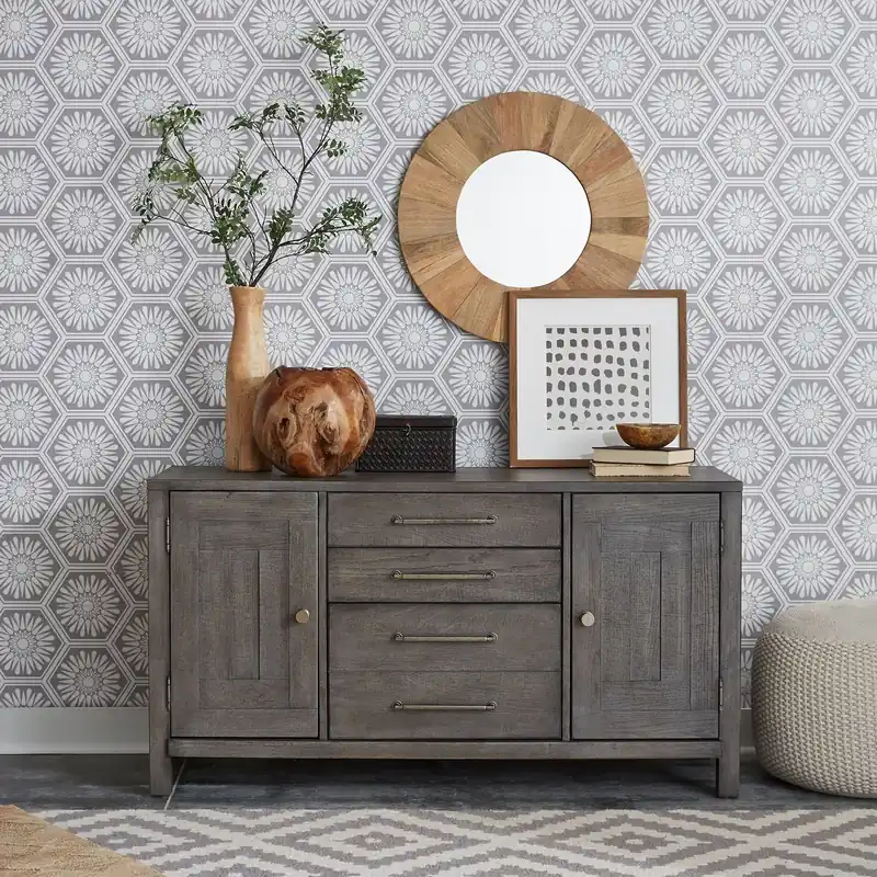 Modern Farmhouse Credenza in Dusty Charcoal - Liberty