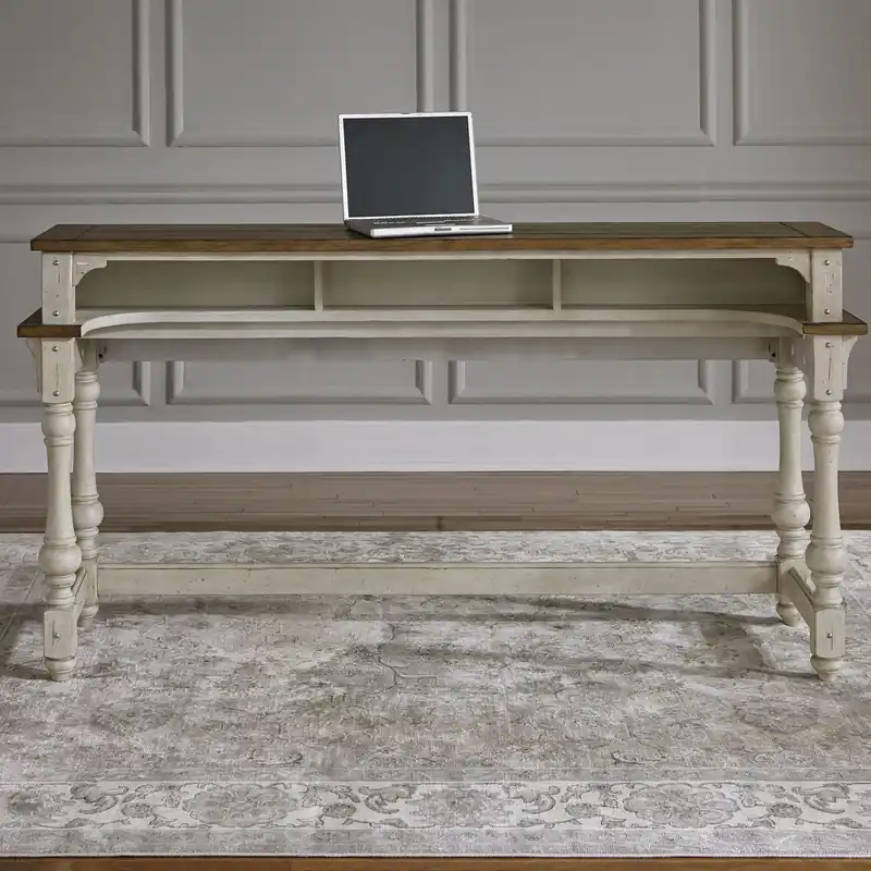 Morgan Creek Console Bar Table in Antique White - Liberty
